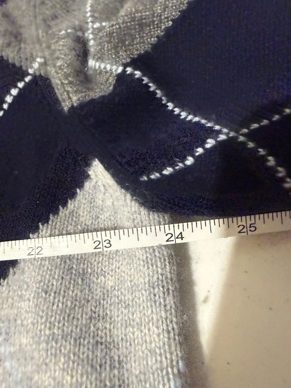 Daniel Cremieux 100% Cashmere Argyle Sweater Men's Large Blue Gray Crewneck